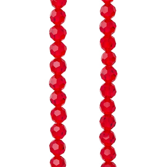 Ruby Faceted Glass Round Beads, 6mm by Bead Landing&#x2122;